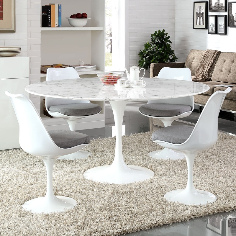 Modway Lippa 60" Round Artificial Marble Dining Table - EEI-1133