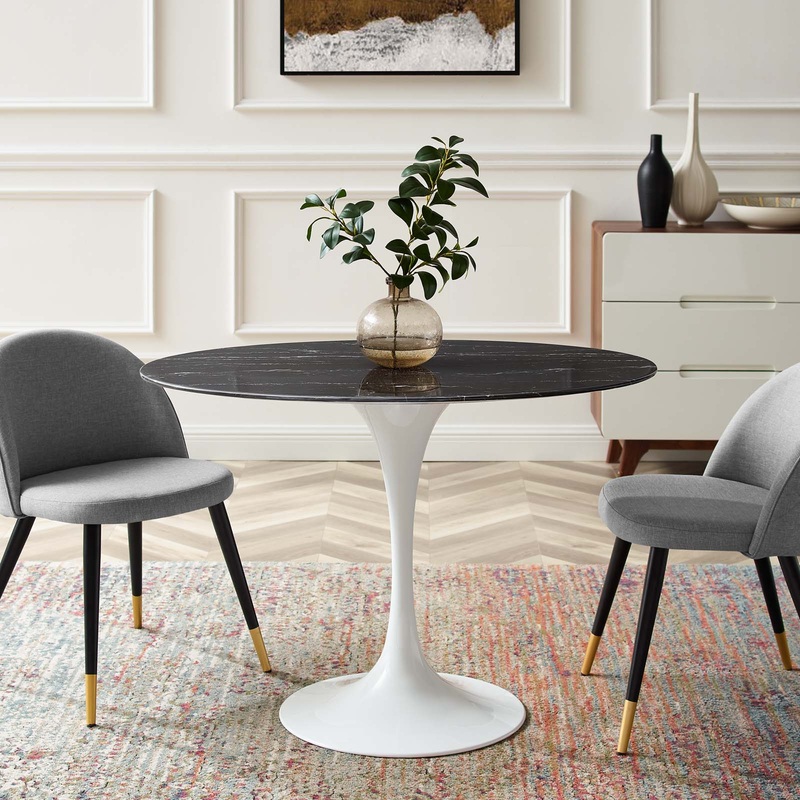 Modway Lippa 42" Oval Artificial Marble Dining Table - EEI-5169