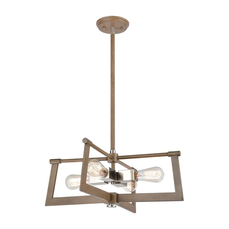 Axis 4-Light Pendant In Light Wood   ELK Lighting