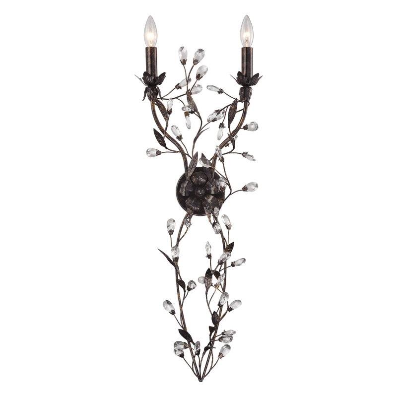 Circeo 2-Light Sconce In Deep Rust With Crystal    ELK Lighting