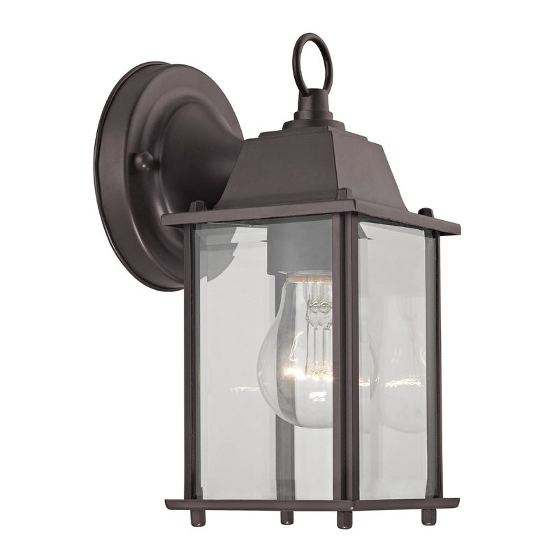 Cotswold 1-Light Outdoor Sconce In Oil Rubbed Bronze With Clear Glass  ELK