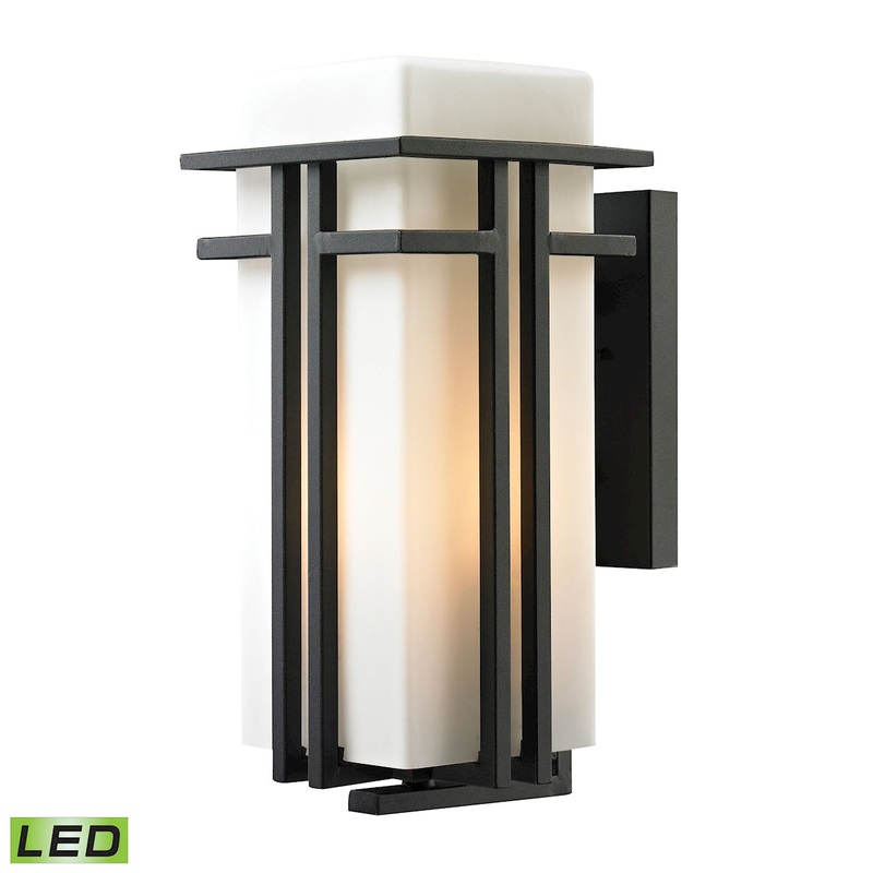 Croftwell 1-Light Outdoor Wall Lamp In Textured Matte Black - Includes Led BulbELK Lighting