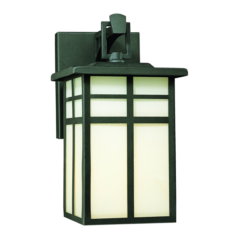 Mission 1-Light Outdoor Wall Lantern In Black ELK