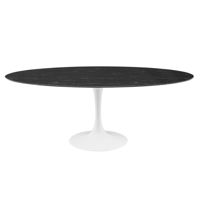 Modway Lippa 78" Oval Artificial Marble Dining Table - EEI-5198