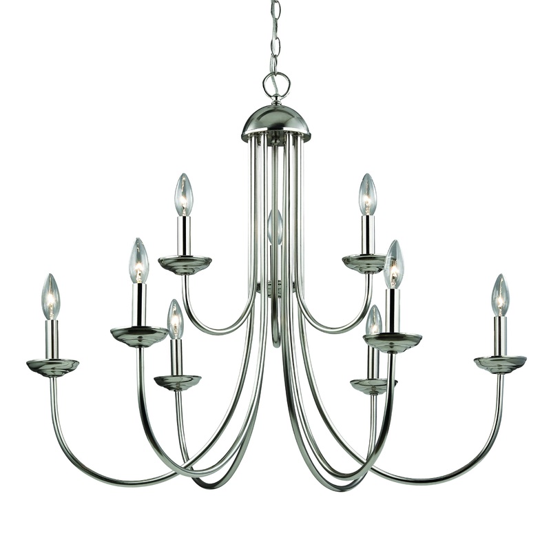 Williamsport 9-Light Chandelier In Brushed Nickel  ELK