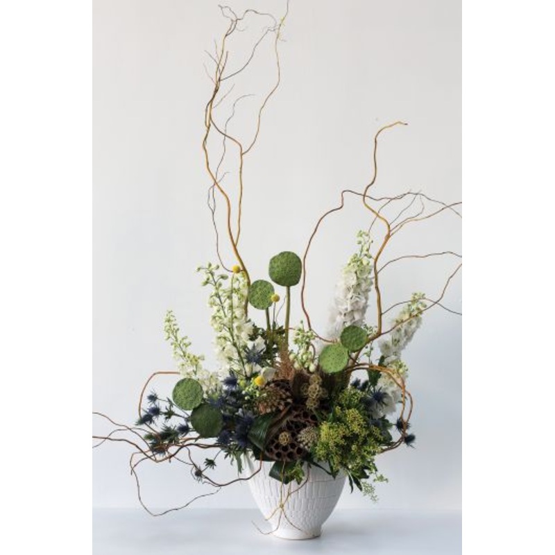 Zumi White Ceramic Compote/Pots By Accent Decor