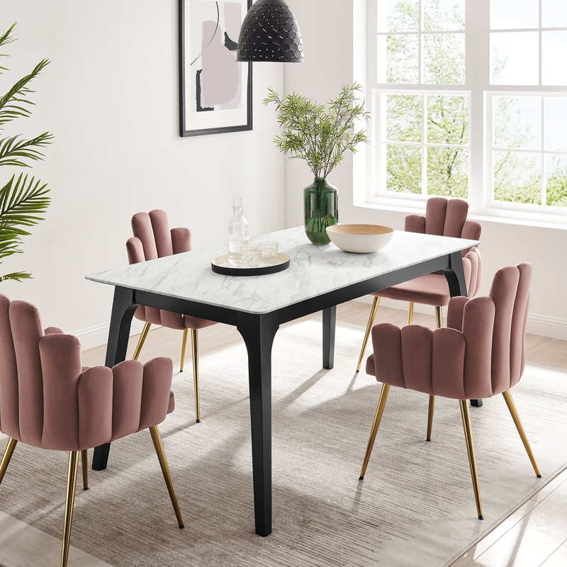 Modway Juxtapose 63" Rectangular Performance Artificial Marble Dining Table - EEI-5693