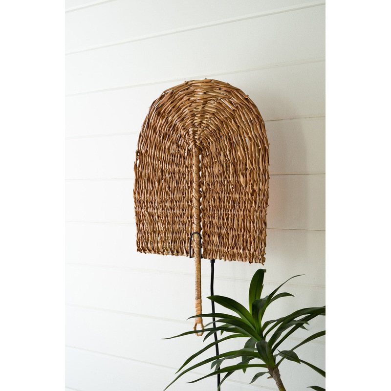 Seagrass Fan Wall Sconce Lamp By Kalalou