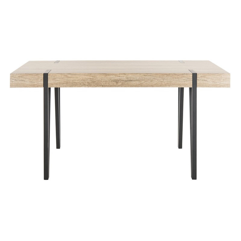 Safavieh Alyssa Rustic Midcentury Wood Top Dining Table