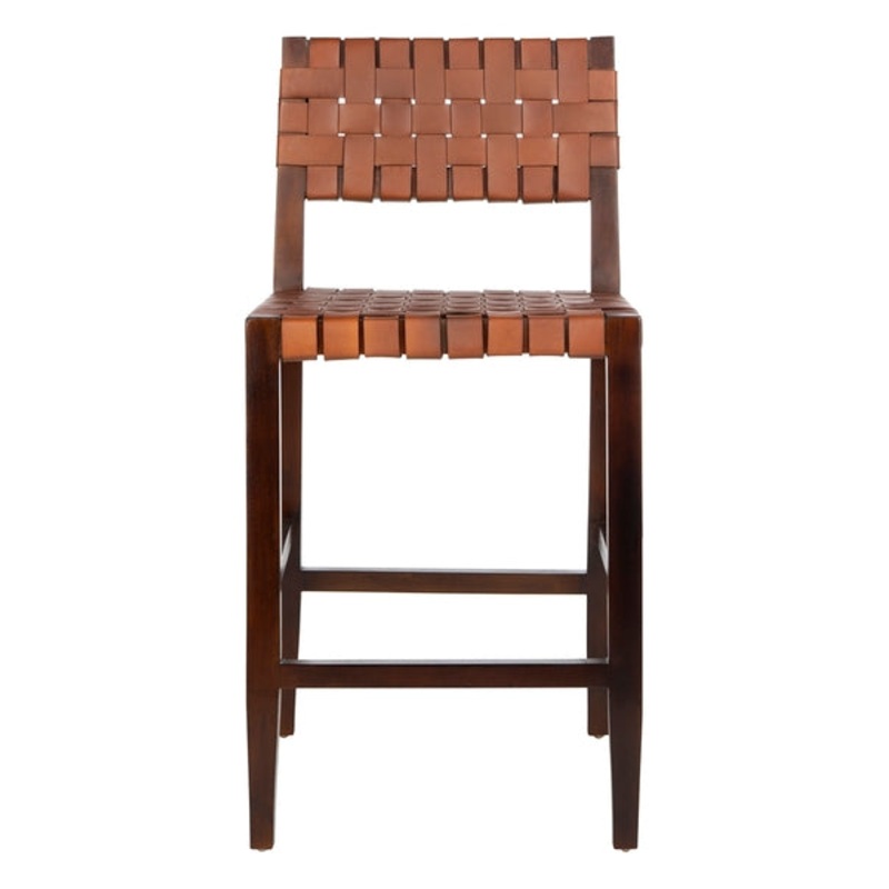 Safavieh Paxton Woven Leather Counter Stool