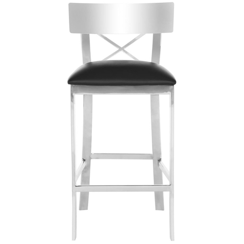 Safavieh Zoey 35''H Stainless Steel Cross Back Counter Stool