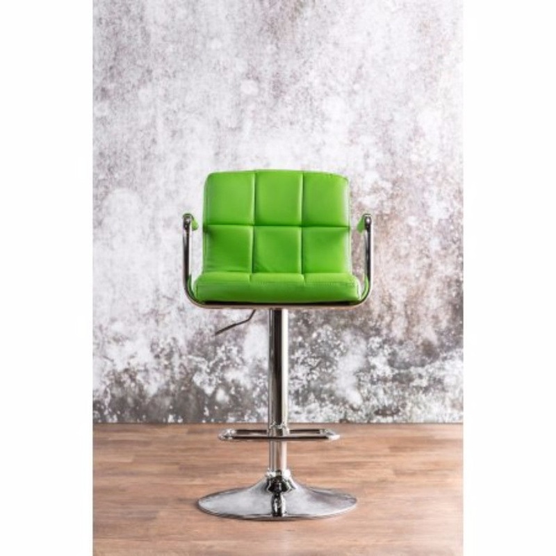 Corfu Contemporary Bar Stool With Arm In Green Pu  By Benzara