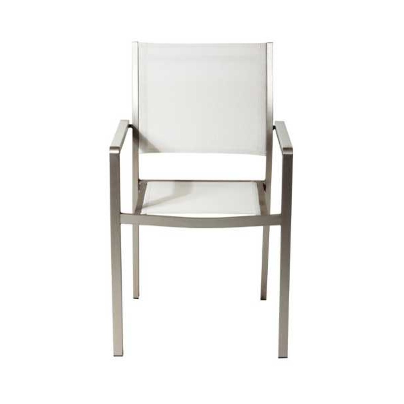 Aluminium Frame Dining Chair Set Of 6 White  By Benzara