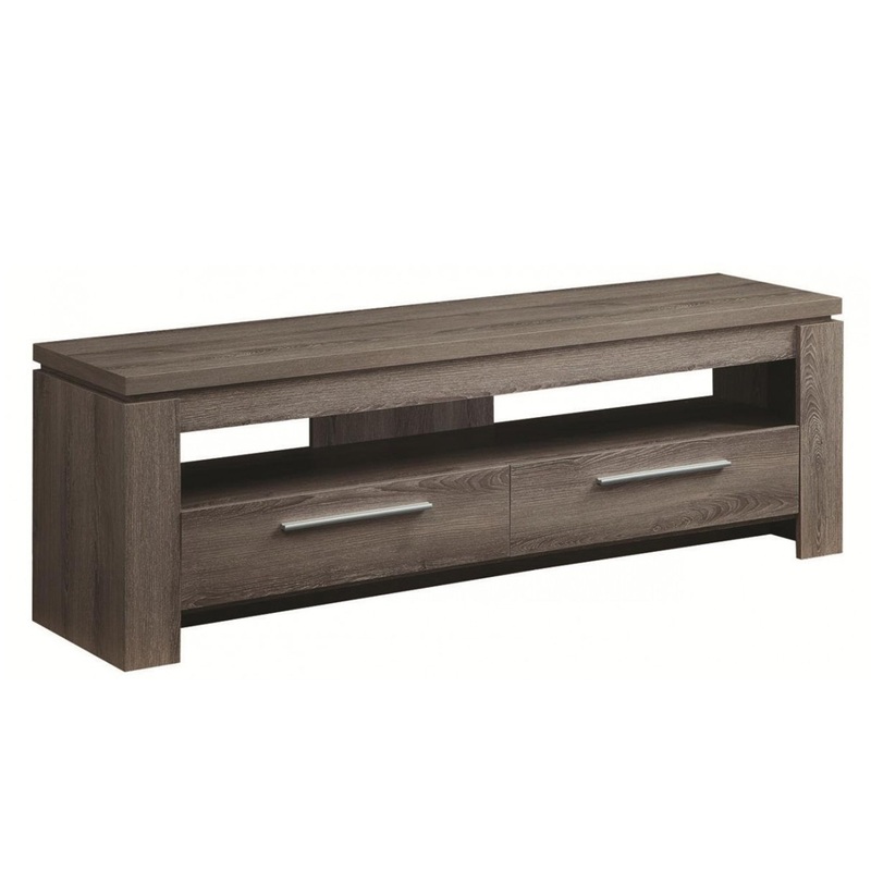 Fine Looking Weathered Gray Tv Console  By Benzara