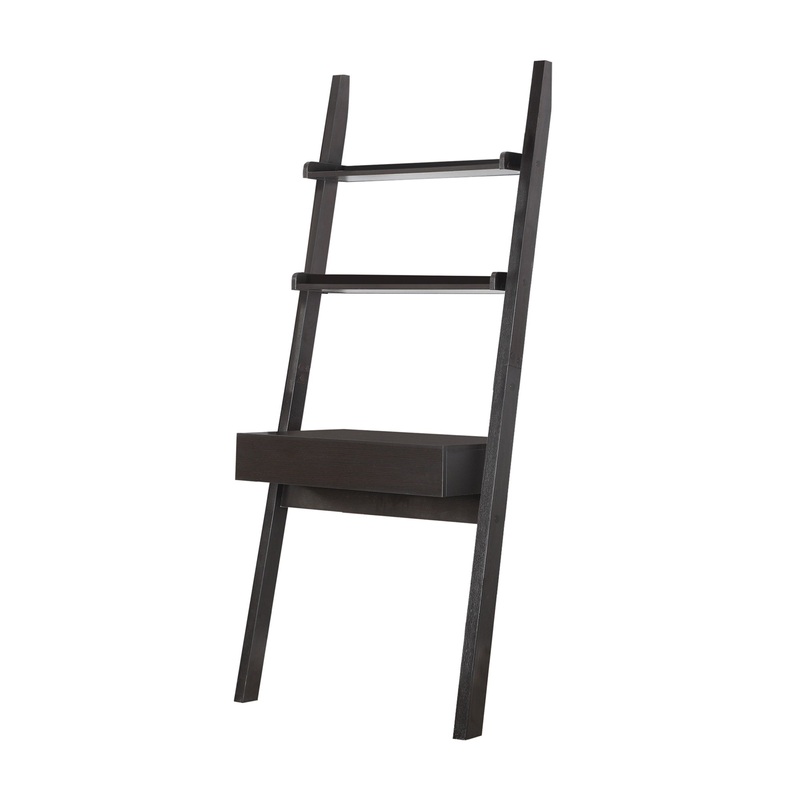 Ladder Desk With One Drawer, Cappuccino  By Benzara