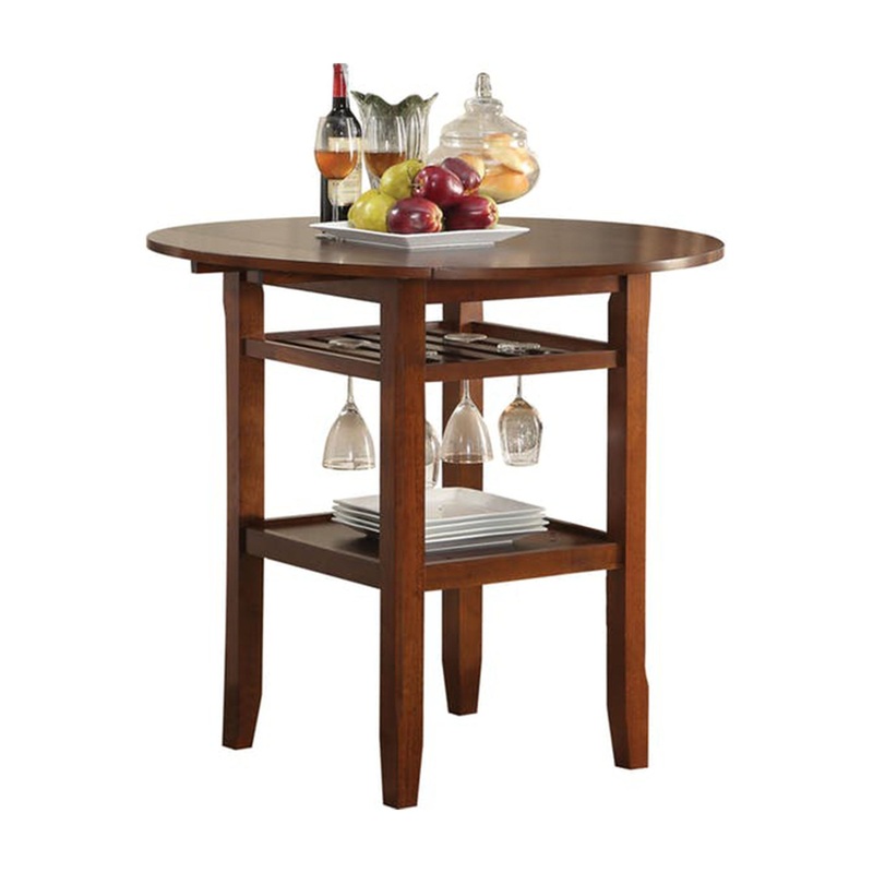 Smart Looking Counter Height Table, Cherry  By Benzara