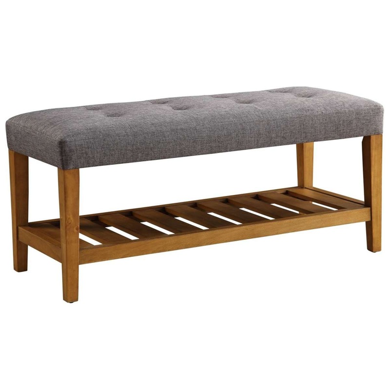 Wooden Bench, Gray & Oak  By Benzara