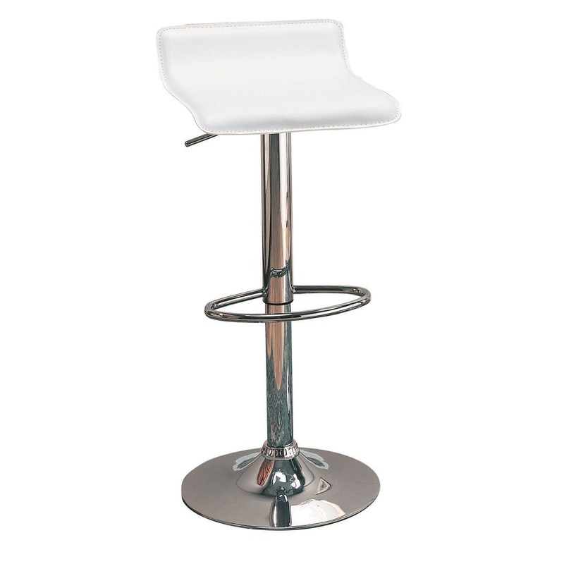 Contemporary Backless Seat Bar Stool, White ,Set Of 2  By Benzara