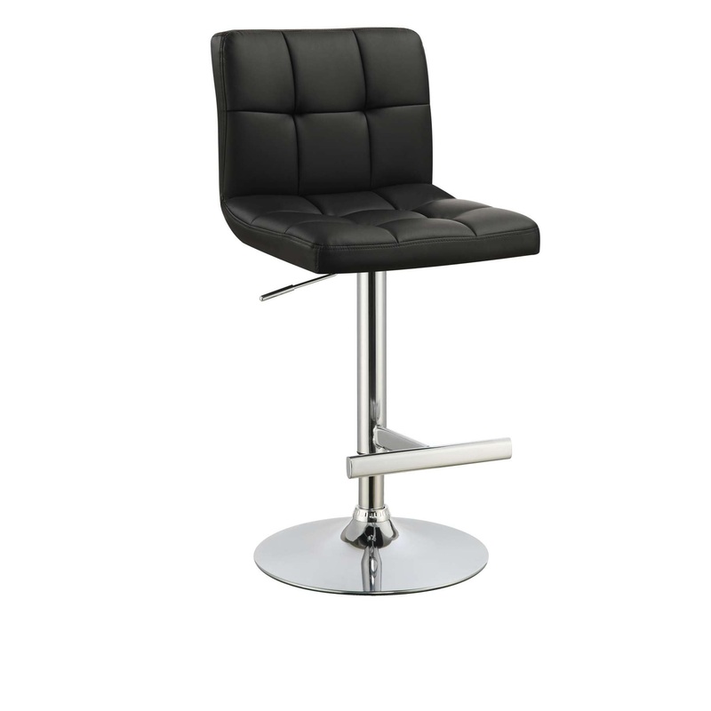 Sophisticated Armless Adjustable Bar Stool, Black ,Set Of 2  By Benzara