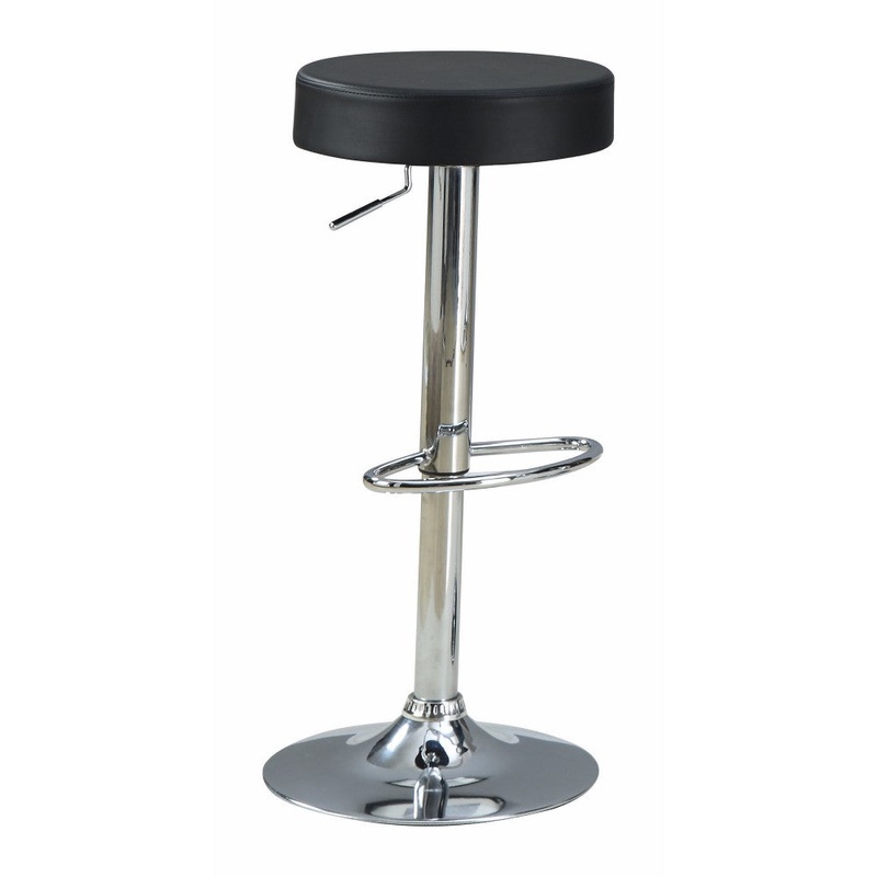 Stylish And Elegant Backless Adjustable Bar Stool, Black  By Benzara