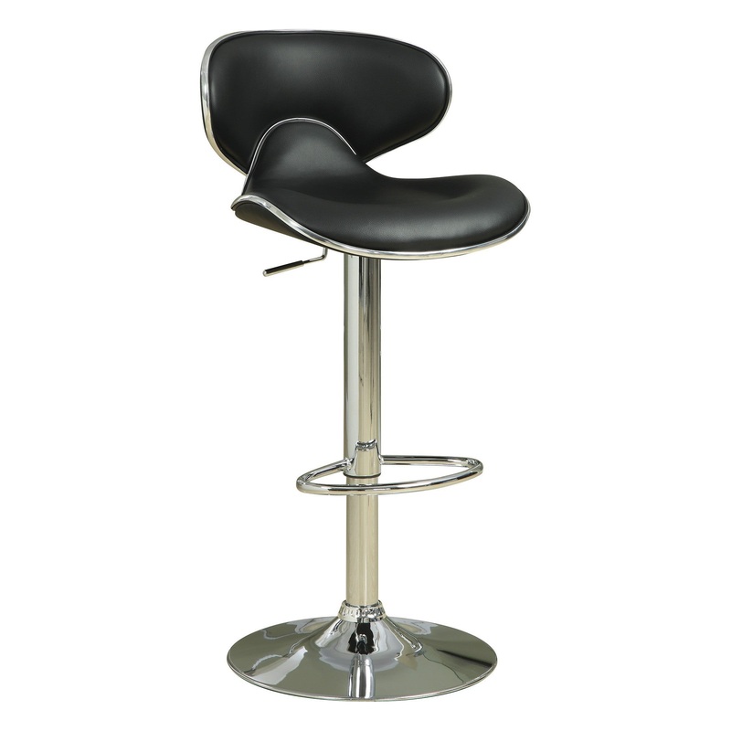 Swivel Adjustable Bar Stool, Black, Set Of 2  By Benzara