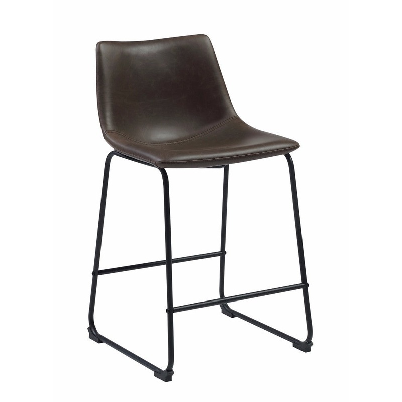 Transitional Contoured Counter Height Stool, Dark Brown, Set Of 2  By Benzara