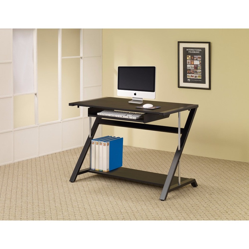 Exquisite Contemporary Computer Desk, Black  By Benzara