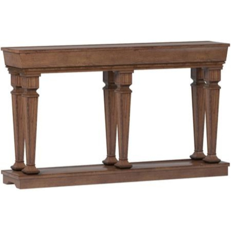 Wooden Console Table With One Bottom Shelf, Oak Brown By Benzara