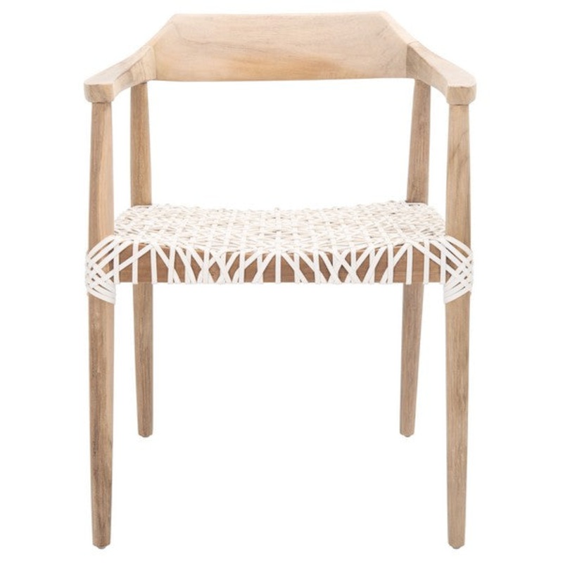 Safavieh Munro Leather Woven Accent Chair